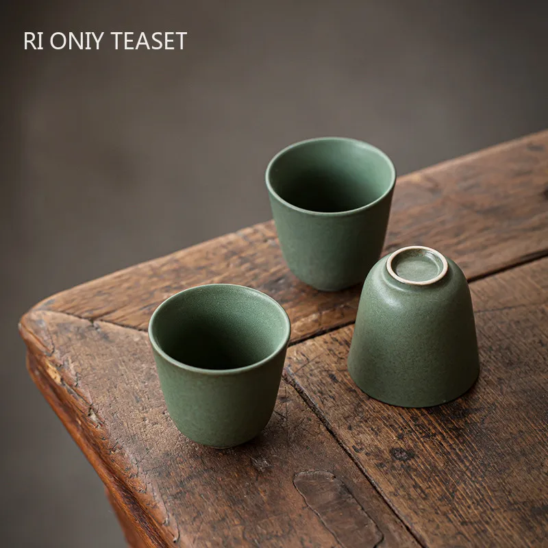 Japanese Pottery - 1 Pc Japanische Grüne Keramik Teetasse