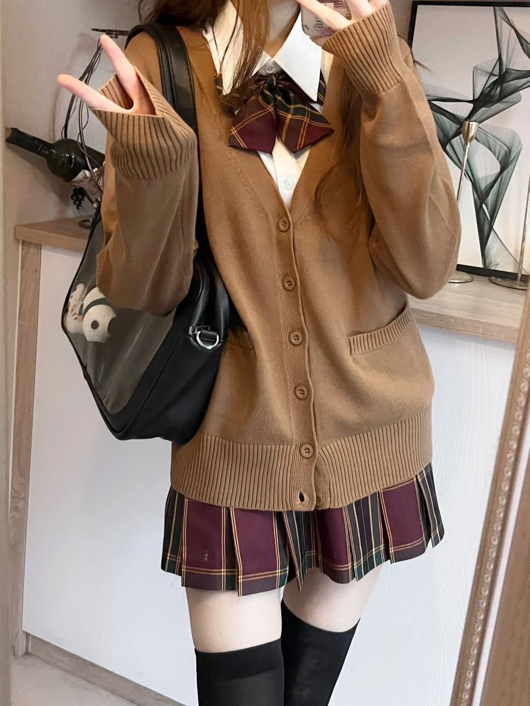 Japanese Snacks - Japanischer Mode-Strickpullover in einfarbigem Design mit