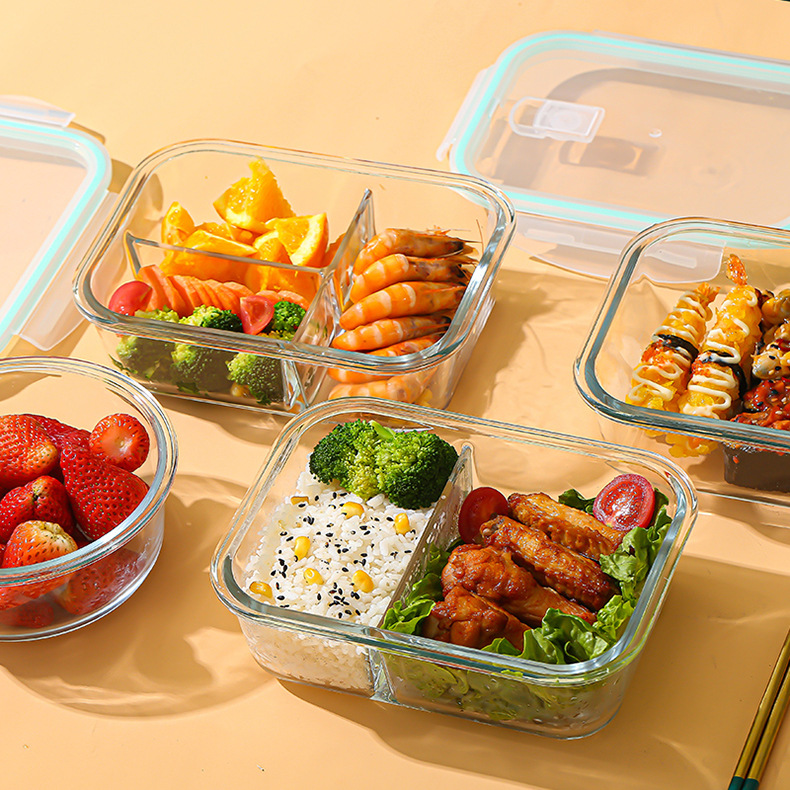 Bento Box - Glas-Frischhaltebox aus hochborosilikatischem, hitzebeständigem Material, geeignet