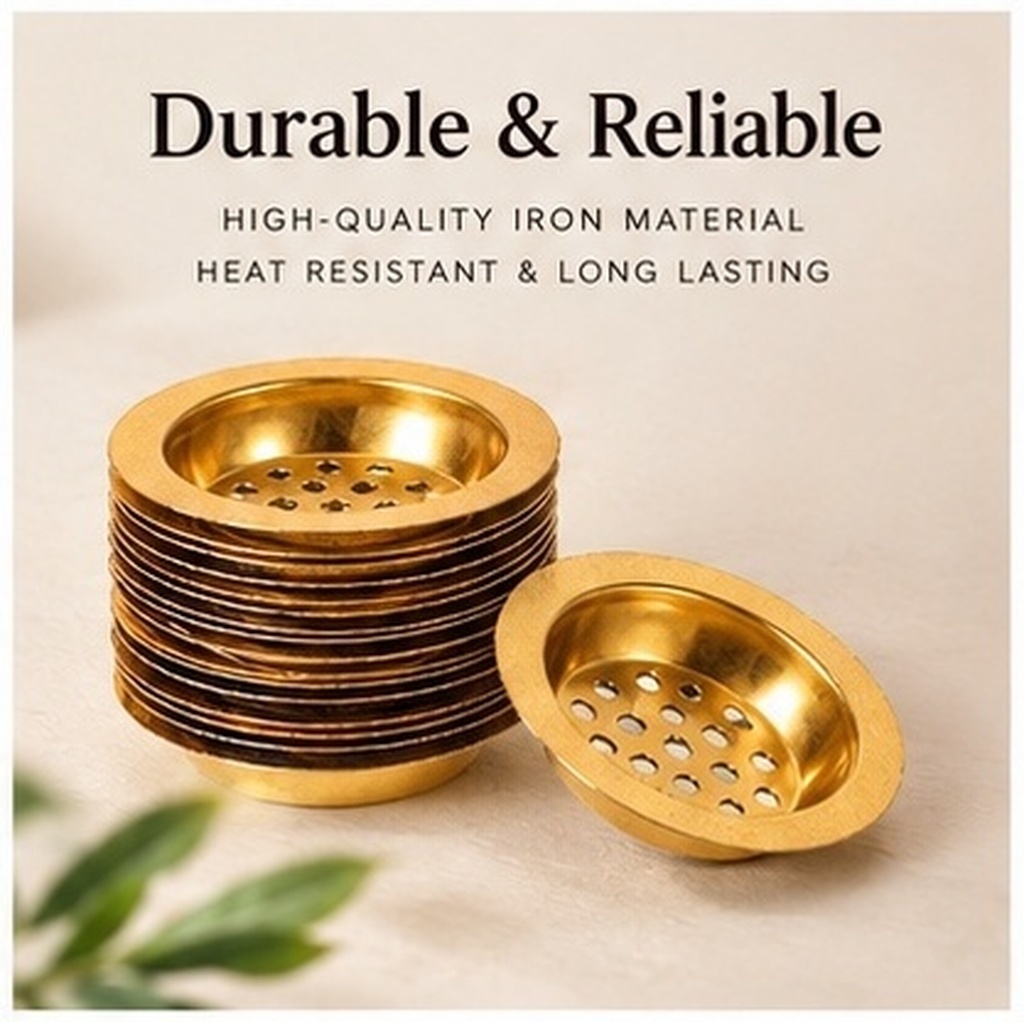Incense Holder - 10 Stück Räucherstäbchenhalter, goldfarben, perforierter Eiseneinsatz,