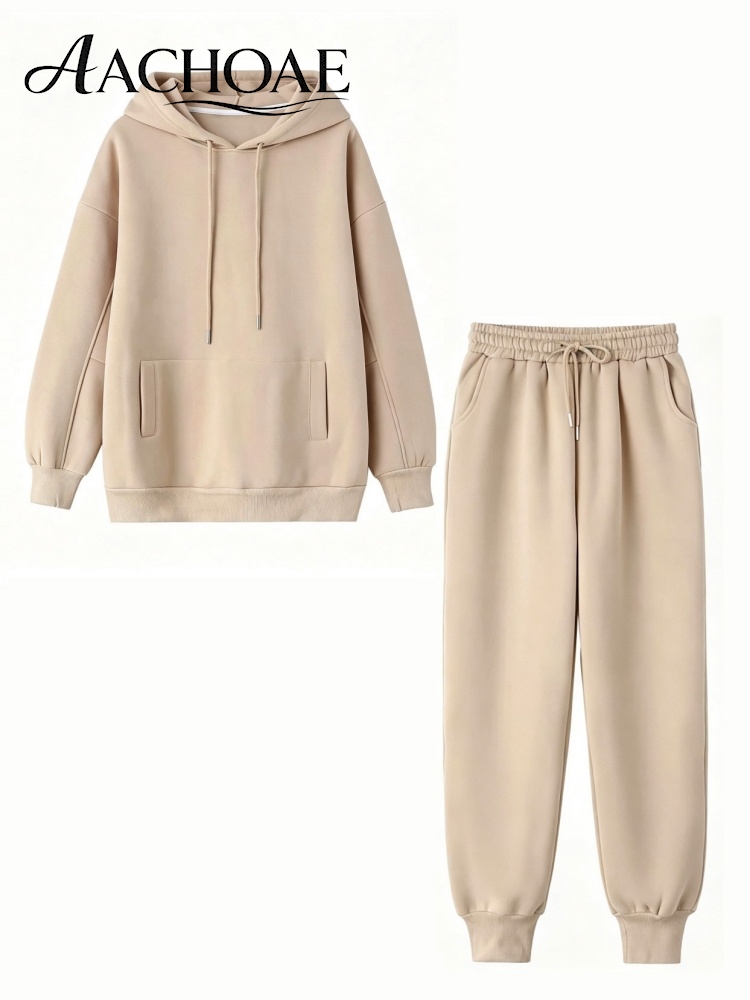 Matcha - AACHOAE Damen-Trainingsanzug, Kapuzenpullover und Jogginghose, Set,