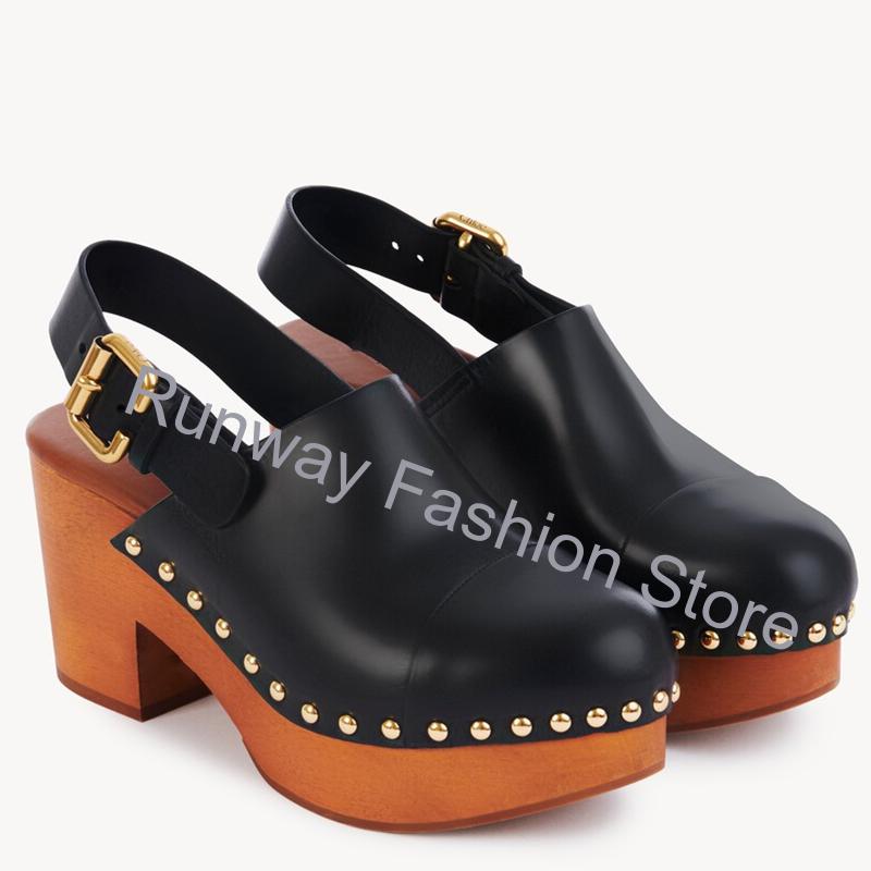 Klobige Holzkeil-Mules Clogs S – Geta Wooden Sandal Bewertung und Preis