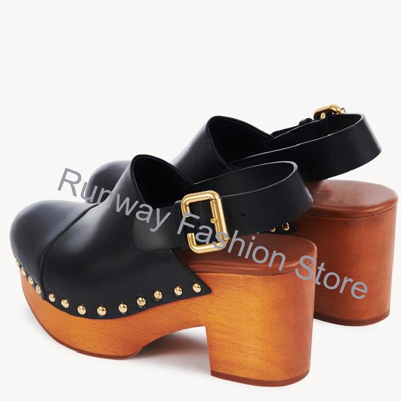 Klobige Holzkeil-Mules Clogs S – Geta Wooden Sandal Bewertung und Preis