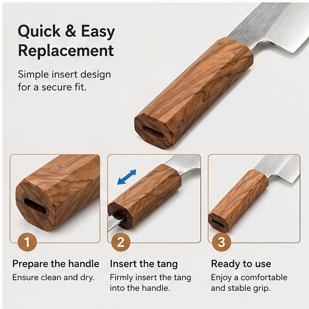 Achteckiger Holzgriff für Japa – Japanese Knife Bewertung und Preis